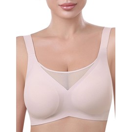 Wireless Bras for Women No Underwire Push up Bras, Seamless Bra, t Shirt Bras for Woman Full Coverage Comfortable Bras for Women Pink