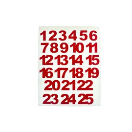 Numbers Miniblings Sticker Red 24 25 Advent Calendar 1-25 X-Mas XL 25Mm