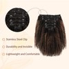 KIMSMTED Afro Kinky Curly Clip in Hair Extensions 16 Inch