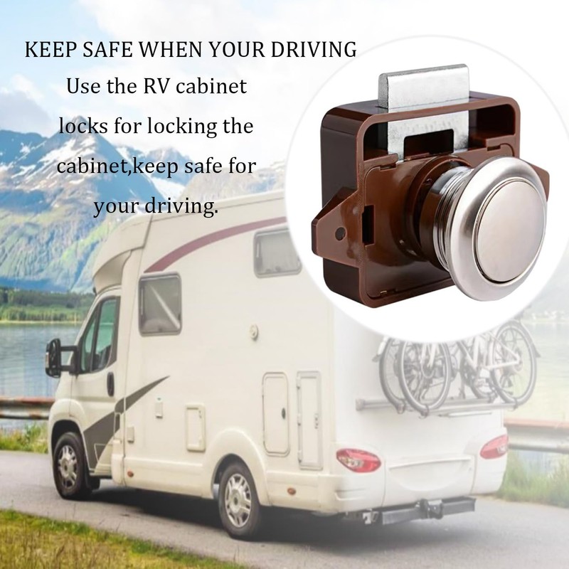 MTSmart RV Cabinet Locks, ABS Push Button Cabinet Latch for