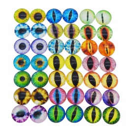 GraceAngie 10PCS Mixed Style Dragon Eyes Round time gem Cover Glass Cabochon Dome 8mm/10mm/12mm/15mm/25mm Jewelry Finding Cameo Pendant Settings (Size 30mm)