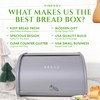 FINESSY Modern Metal Bread Box for Kitchen Countertop, Farmhouse Homemade