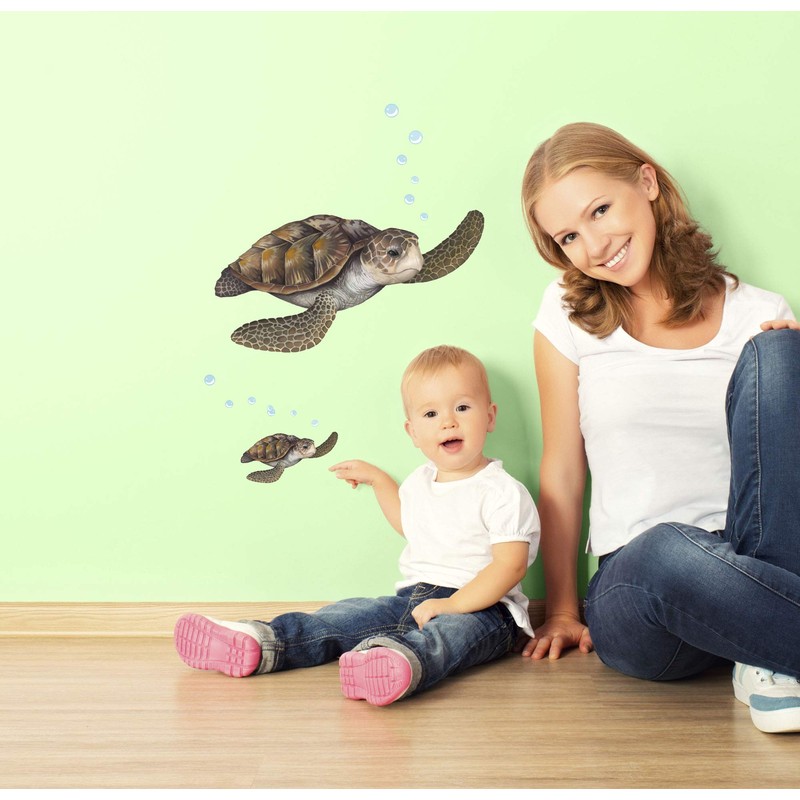 Create-A-Mural : Sea Turtle Wall Decal ~Realistic Undersea Animal for