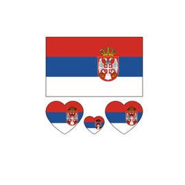 ZPDNURZL 10 Sheets Serbia Flag Tattoos Stickers 40 Pcs Waterproof Sweat Sports National Flag Removable Fake Tattoos