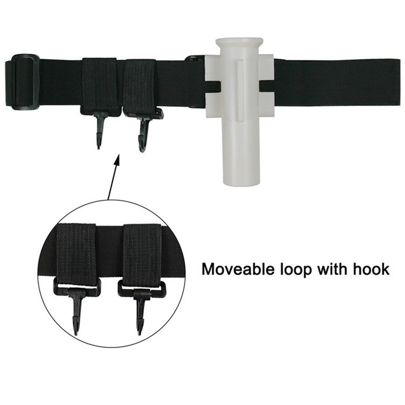 Fishing Rod Belt with Movable Ring Adjustable Fishing Fighting Belt
