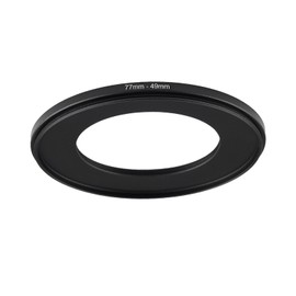 77mm to 49mm Step Up Ring Filter Adapter Black Metal Step up Adapter Rings Compatible with All Brand UV CPL ND Camera Lens Filter Step Down Ring (77mm-49mm)