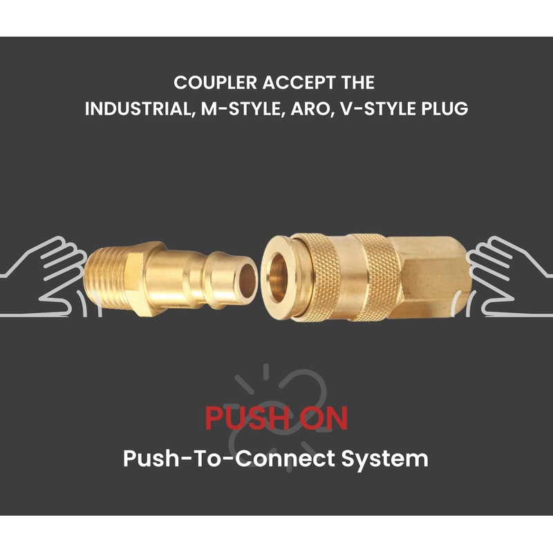 T TANYA HARDWARE Brass 1/4 Inch NPT High Flow Air