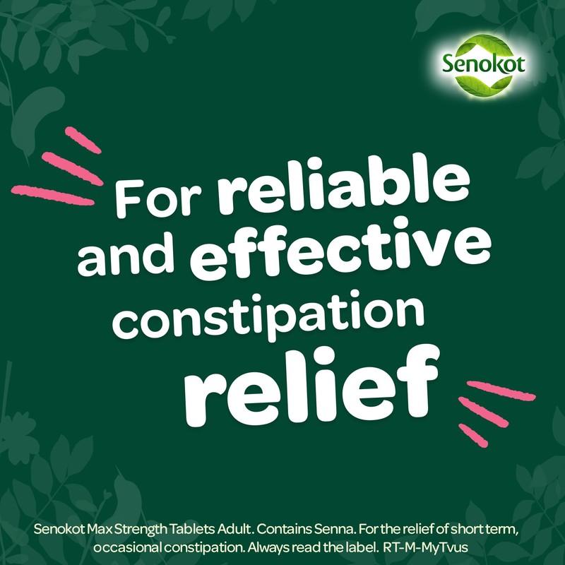 Senokot Strength Max Tablets Adults, Senna Fruit, 10 Count, Constipation