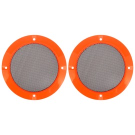 X AUTOHAUX 2pcs 5" Orange Car Audio Speaker Cover Mesh Subwoofer Grill Horn Glossy Guard Protector Orange