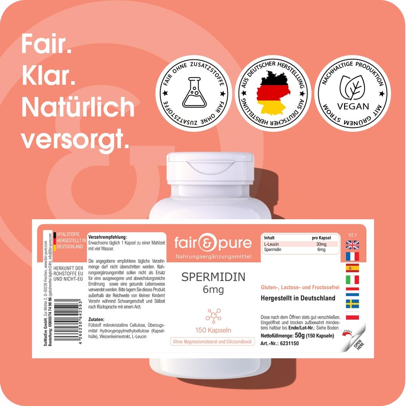 Fair & Pure® - Spermidin 6mg - 150 Kapseln -