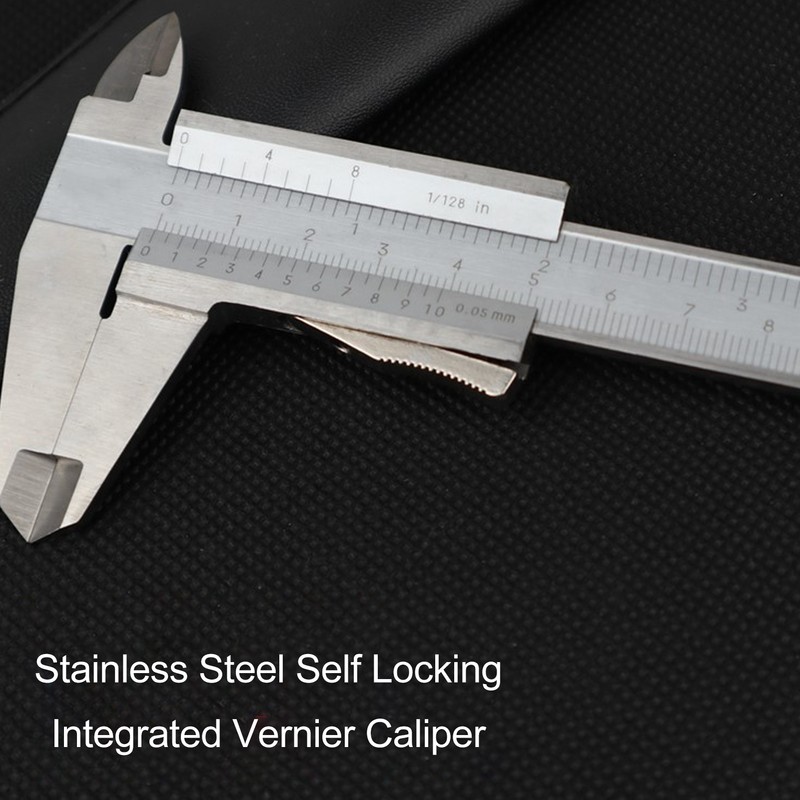 Vernier Caliper 0‑150mm 0‑6in Range 0.05mm 1/128in Resolution Stainless Steel