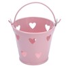 12pcs Mini Metal Bucket Hollow Heart Shaped Bucket with Handle