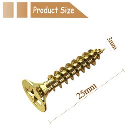 Wood Screws,Flat Head Screws for Wood, Zinc Galvanized Small Screws,M3*25mm 100 PCS and 20 PCS Screw Anchors,Multi Purpose Screws for Furniture, Woodworking, DIY