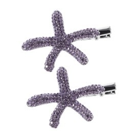 TOVINANNA 2pcs Rhinestone Sea Star Hair Clips for Nonslip Beach Hair Accessories for Weddings Parties Unique Star Shape Barrette for Casual Formal Styles
