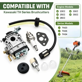 Carburetor Fuel Line Filter Kit for Kawasaki TH23 TH26 TH34 – Compatible Replacement Part
