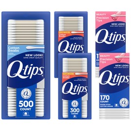 Q-Tips Hisopos de algodón, paquete variado, original, escudo de higiene y puntas de precisión para el hogar, primeros auxilios y cuidado de belleza, hechos con 100% algodón, 1440 unidades