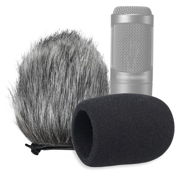 AT2020 Windscreen and Foam Cover, Indoor Outdoor Microphone Wind Muff