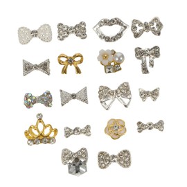 IWOWHERO 18pcs Nail Art Studs Rhinestones Nail Decor for DIY Manicure Random Styles for Parties and Craft Projects Durable and Safe Material