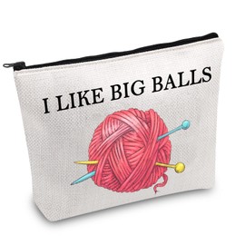 Crochet supplies Bag Knitting Project Bag I Like Big Balls Make Up Bag Funny Knitting Gift For Knitter