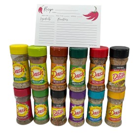 Salt Free Seasoning Blends Variety Bundle Gift Pack - 12 Flavor Variety With June Street Market Blank Recipe Card