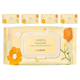 The Saem Garden Pleasure Chamomile Cleansing Tissue, 100 sheets, 5 pcs / 더샘 가든 플레져 캐모마일 클렌징 티슈, 100매입, 5개
