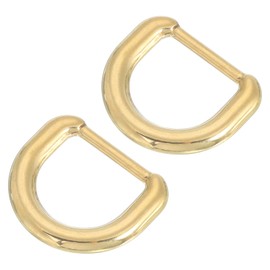 sourcing map 2Pcs Metal Rings Buckle for Bag Belt Strap Craft DIY Accessories, Gold, D-shaped 15mm Inner Width
