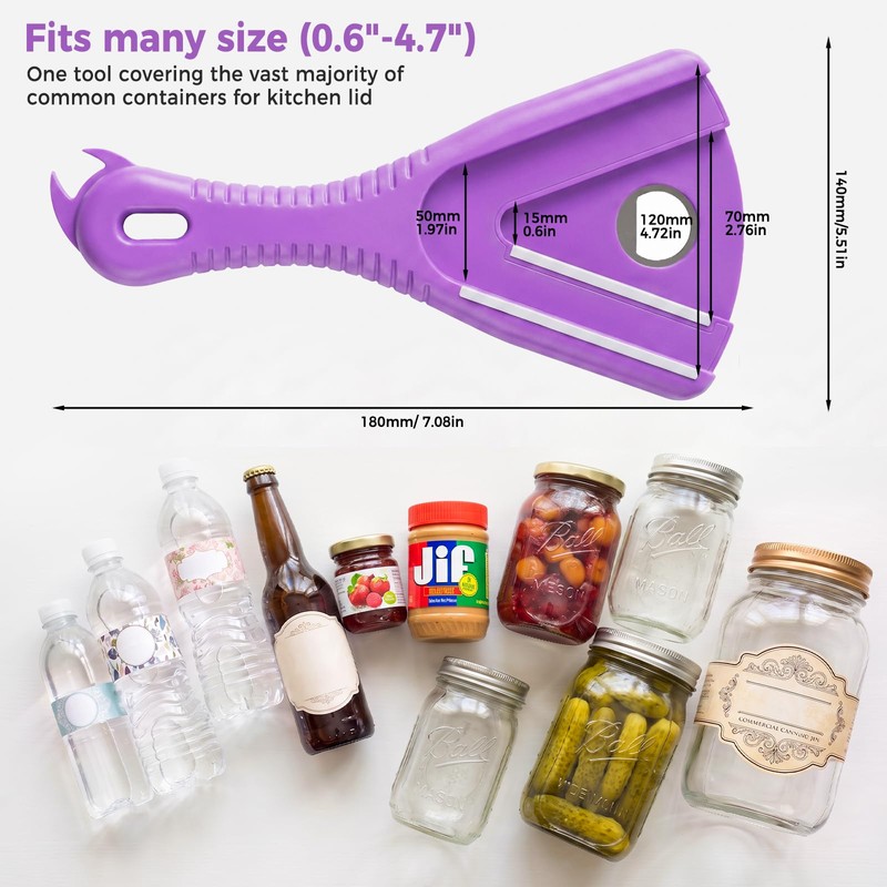 3-in-1 Multi Function Jar Opener, for Seniors, Weak Hands, Arthritis
