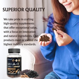 careleaf Sugar Free Shilajit Gummies with Black Seed Oil Ashwagandha for Daliy Energy and Immune Boosting Natural & Organic 60 Gummy