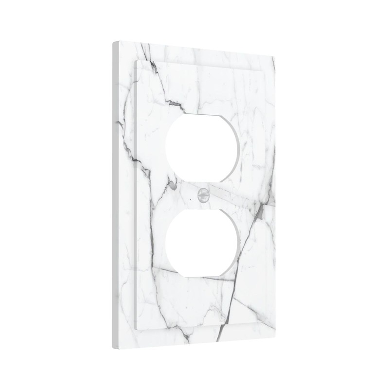 Lhdlnn White Marble Outlet Covers Decorative Light Switch Cover Wall