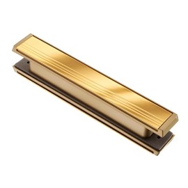 Keypak 12" (32.6cm) Slimline Door Letterplate – Fits 40–80mm UPVC, Composite & Timber Doors, Gold Frame & Flap, Adjustable Letter Box