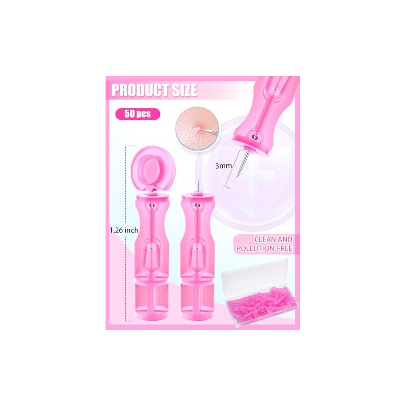 Kit De Agujas Para El Acné, 50 Agujas Desechables Y