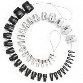 Nut and Bolt Thread Checker, Thread Checker Standard and Metric, Bolt Size and Thread Gauge, 45 Male/Female Identifier Gauges (24 Inch & 21 Metric)