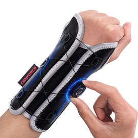 COMFORCE Carpal Tunnel Wrist Brace, Adjustable Knob Wrist Support Stabilizer Hand Brace Night Support for Arthritis Tendonitis Sprains Wrist Pain, Fits Left & Right Hand Men and Women (5.5-9.5 Inches)