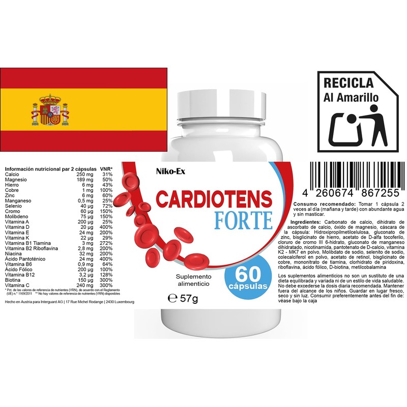 Cardiotens Forte - 120 Capsules (2 x 60 Capsules) Pack
