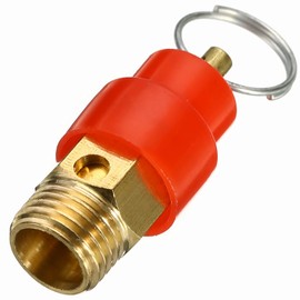 Safety Valve Air Compressor Pressure, Spring-Loaded Pressure Relief Valve with Red Hat, G1/4 Male, 120PSI, 38mm Length