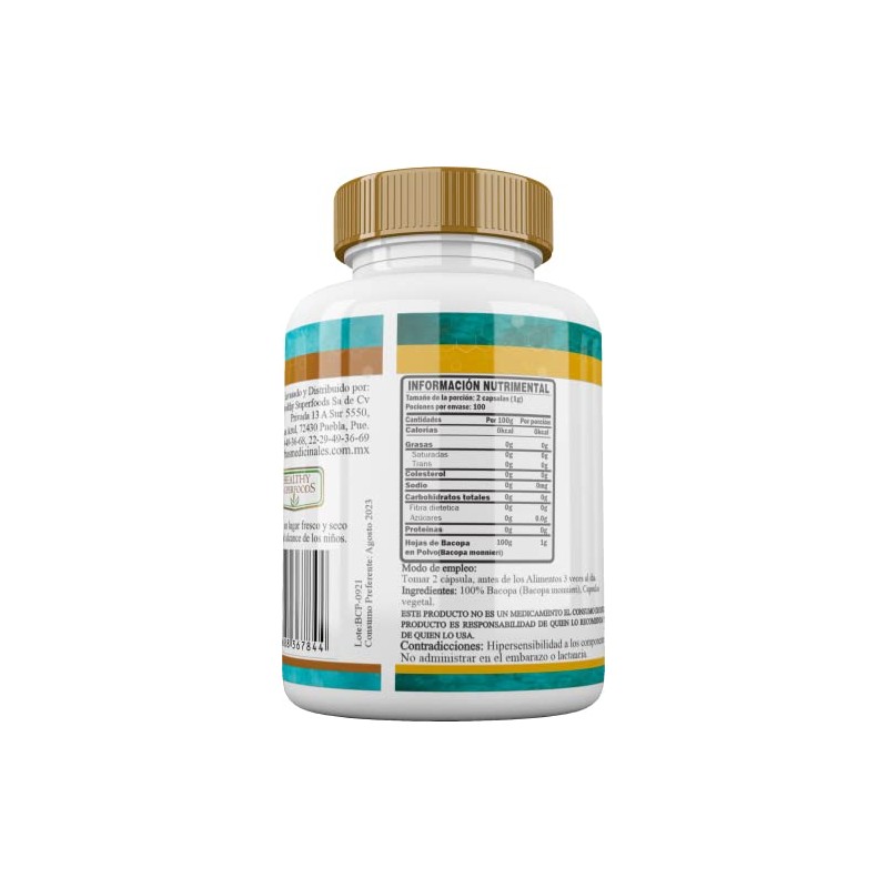 Bacopa Premium 100 Capsulas 500mg Ayurvedic Line
