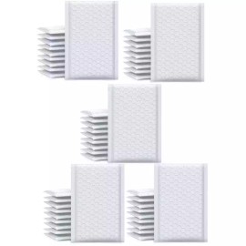 UCGOU Bubble Mailers 4x8 Inch White 50 Pack Self Seal Adhesive Closure Size #000