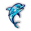 Magnet Multi-Colored Dolphin Cyan Dream Magnetic vinyl bumper sticker sticks to any metal fridge, car, signs 5"
