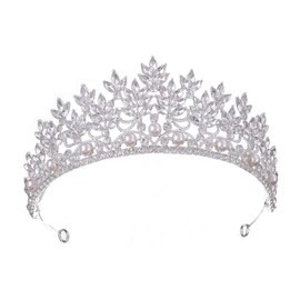 Wedding Tiara for Bride, Tiaras and Crowns for Women and Girls - Pageant Tiara Headband, Rhinestone Bridal Crown for Brides (white)