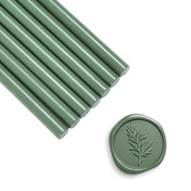UNIQOOO Mini Glue Gun Sealing Wax Sticks for Wax Seal Stamp - Olive Green, Great for Wedding Invitations, Christmas Cards, Snail Mails, Wine Packages, Christmas Gift Ideas, Pack of 16