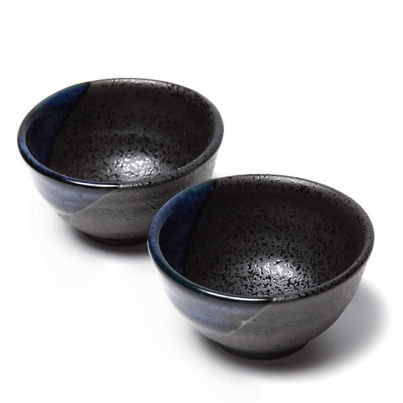 Tokkuri Ochoko Set, Kurobuki Blue Ryu Tokkuri (Small), Set of