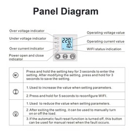 GEYA Wifi Control Current/Voltage Protective Device with Metering Function AC220V LCD Display (40A)