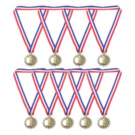 PATIKIL Award Medals, 9 Pcs 1st Metal Competition Medals Winner Medals with Neck Ribbon for Tournaments, Sport Event, Party, Gold
