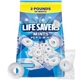 Pep O Mint Mints Bulk Individually Wrapped, 2lb Pack of LifeSavrs Hard Candy, Candy in Bulk Perfect for Holidays, Weddings and Corporate Even