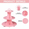 3-Tier Cardboard Cupcake Stand,Pink Cupcake Stand Tower for Birthday Wedding