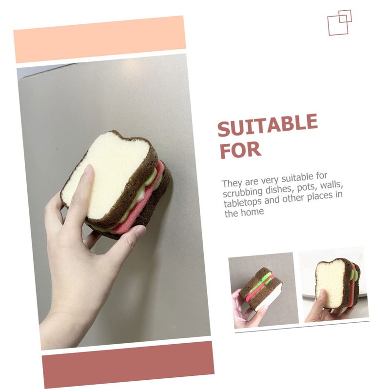 KICHOUSE 2 Pack Dish Scrubber Sponge Kitchen Sponges for Cleaning