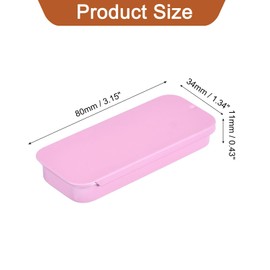 uxcell 4 Pcs Metal Tin Box Container, 3.1x1.3x0.4 Inch Slide Top Tin Containers Empty Rectangular Storage Box Portable Mini Tin Case for Candy Cosmetic Crafts, Pink
