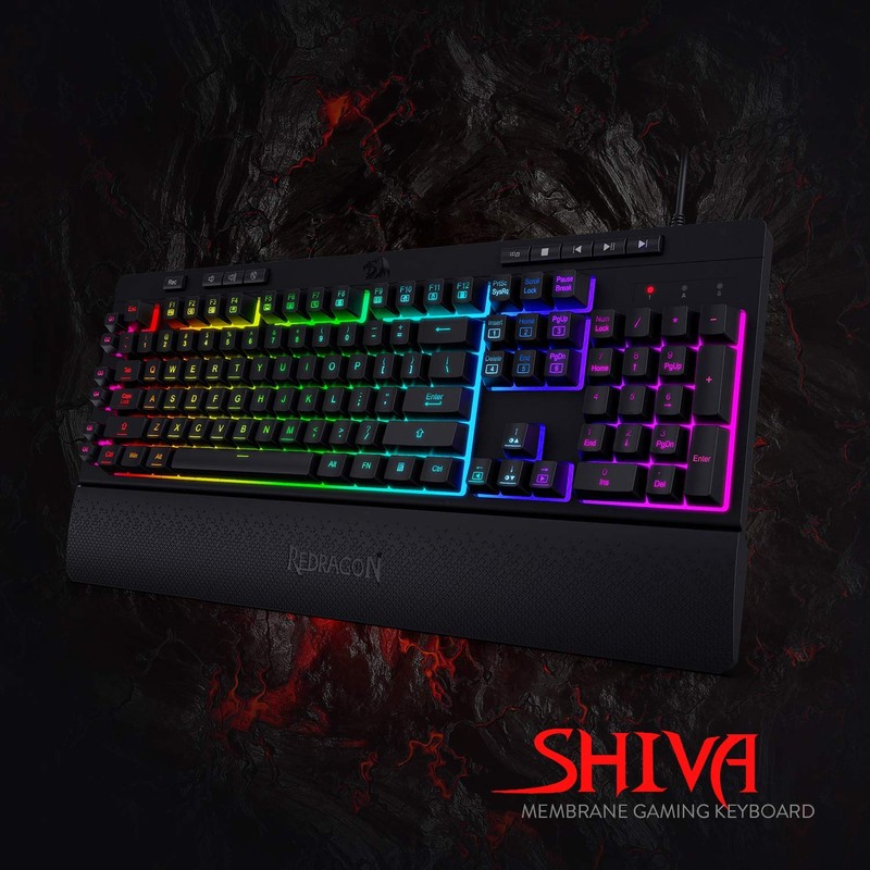 Redragon K512 Shiva RGB Backlit Membrane Gaming Keyboard with Multimedia