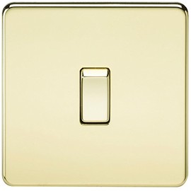 Knightsbridge SF8341PB Screwless 20 A 1-Gang DP Switch, Polished Brass