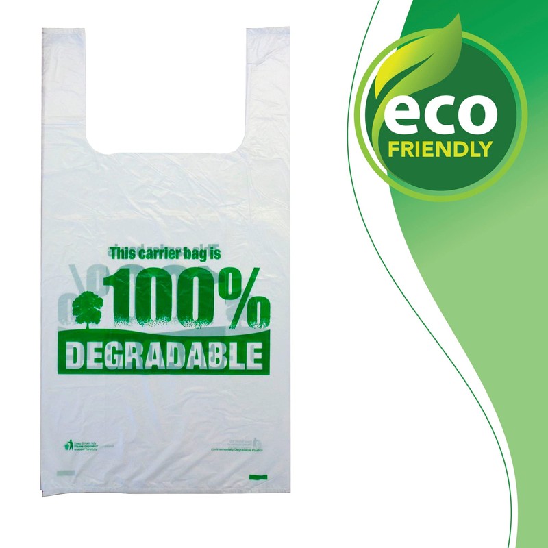 Sabco - White Vest Carrier Bags 100% Degradable - Large13